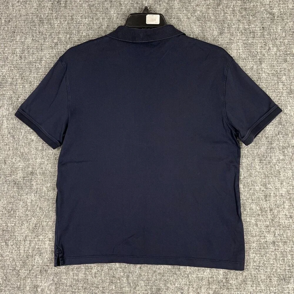 BANANA REPUBLIC LUXE TOUCH POLO SHIRT MENS L PREPPY NAVY‎ GOLF CASUAL QUICK-DRY